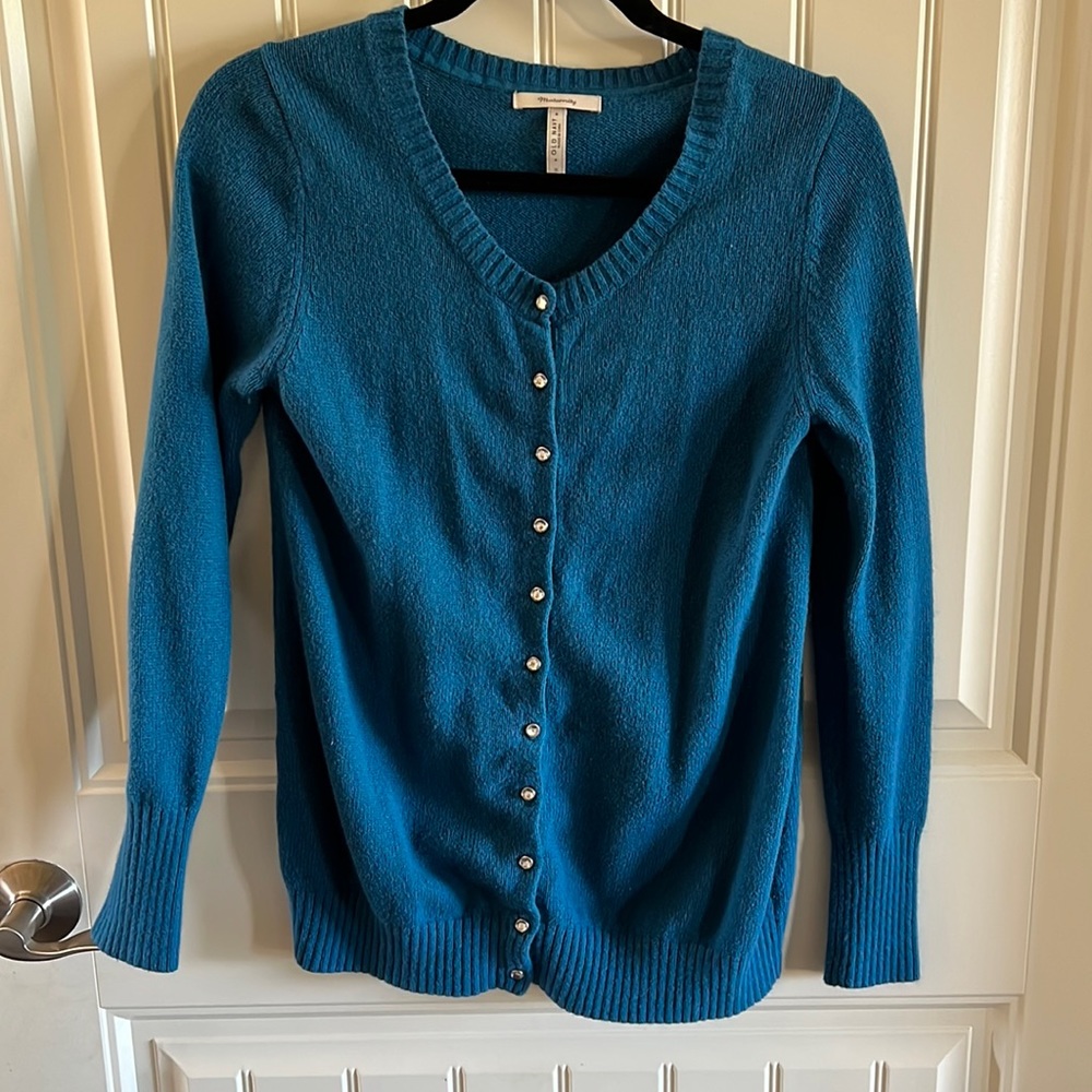 Old Navy maternity button up cardigan sweater with jewel buttons size M